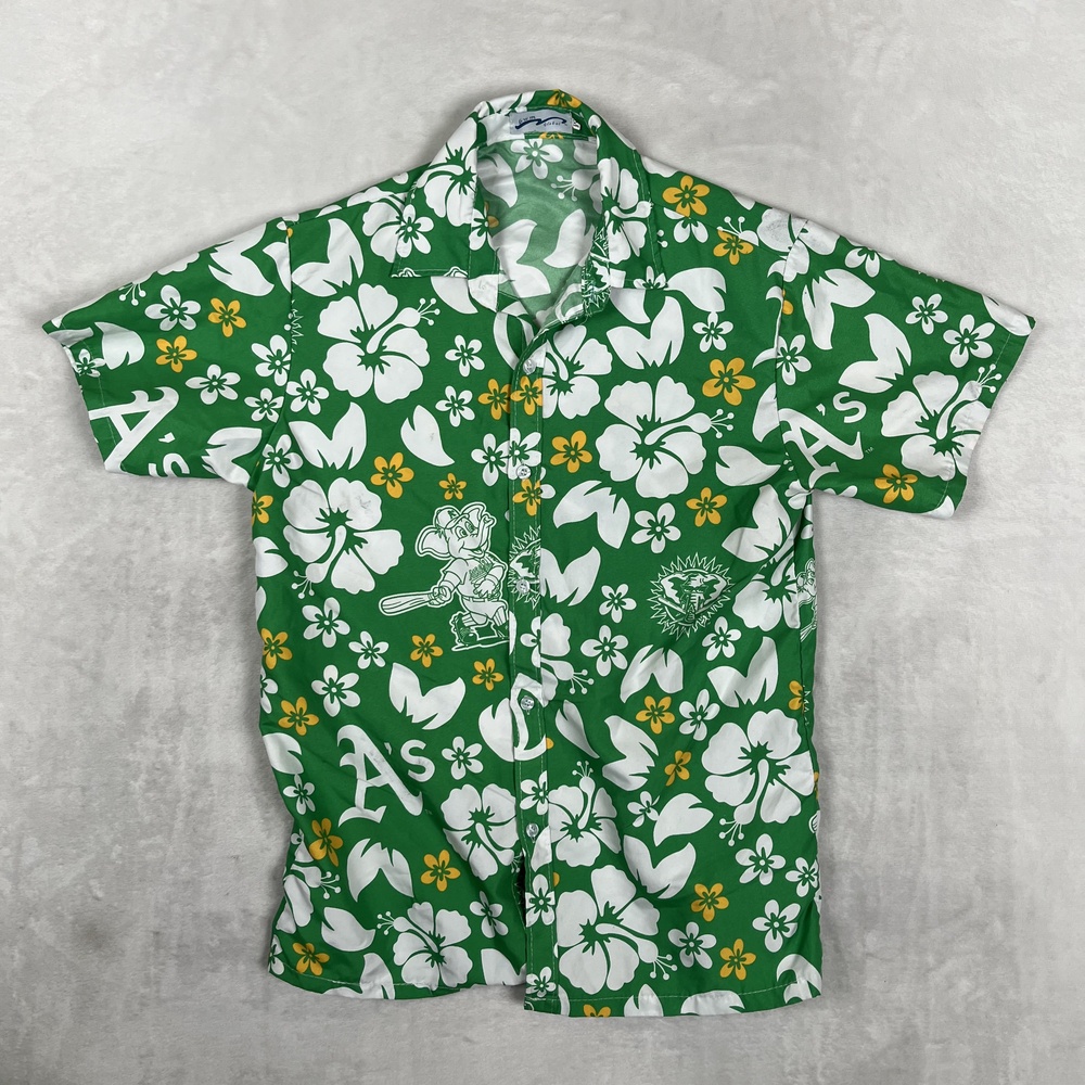 Oakland Athletics Hawaiian Shirt Mens Medium Green MLB Baseball SGA Stompy